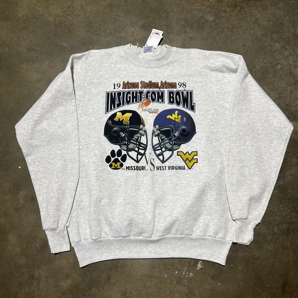 NOS Vintage 1998 Missouri West Virginia Bowl Sweatshirt